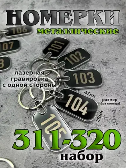 Номерки на ключи металл