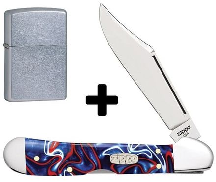 Набор: Нож Zippo Patriotic Kirinite + зажигалка Zippo 207