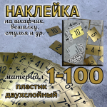 Нумерация для гардероба, наклейка на вешалки, 3х4 см
