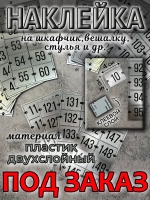 Нумерация на шкафчики, набор