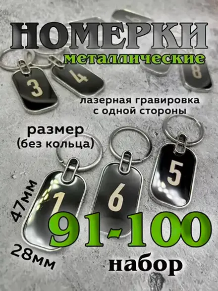 Номерки на ключи металл