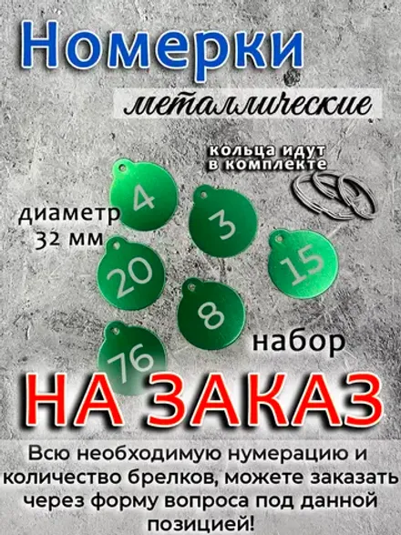 Номерки на ключи, металл