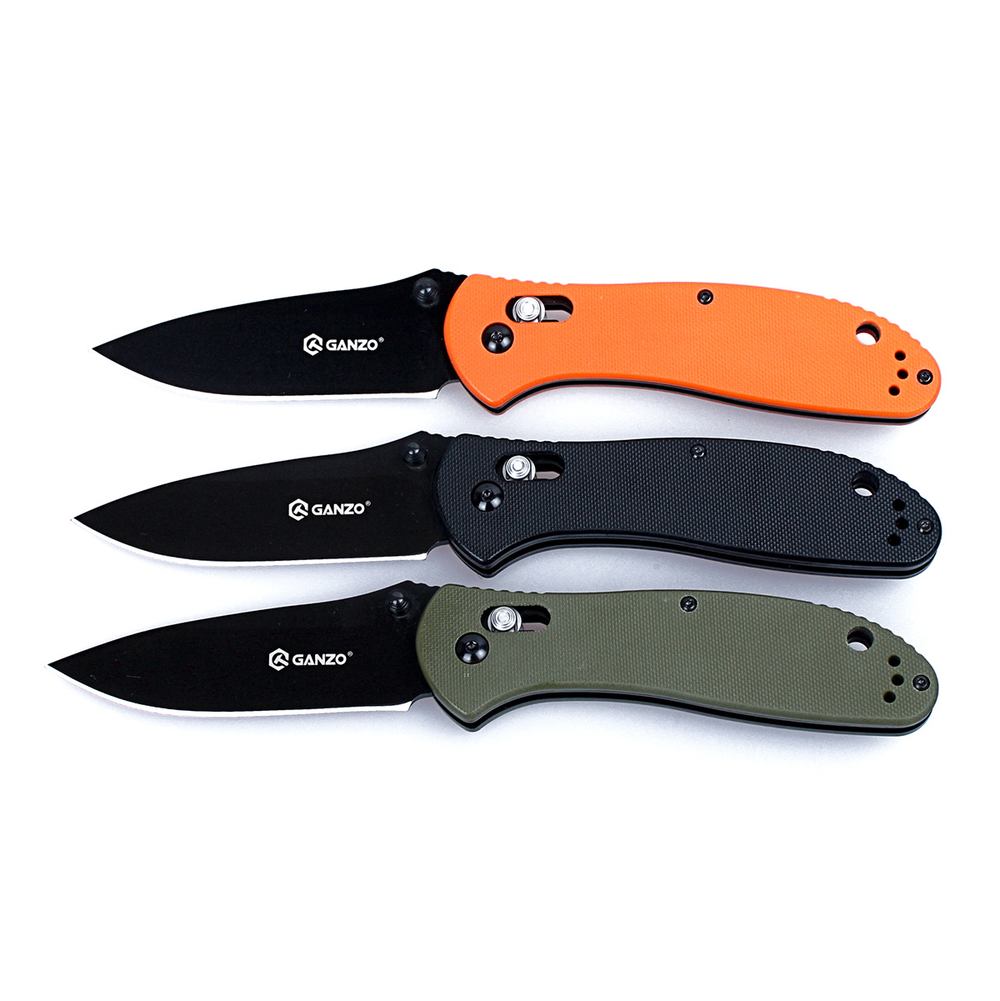 Нож Ganzo G7393 черный, G7393-BK
