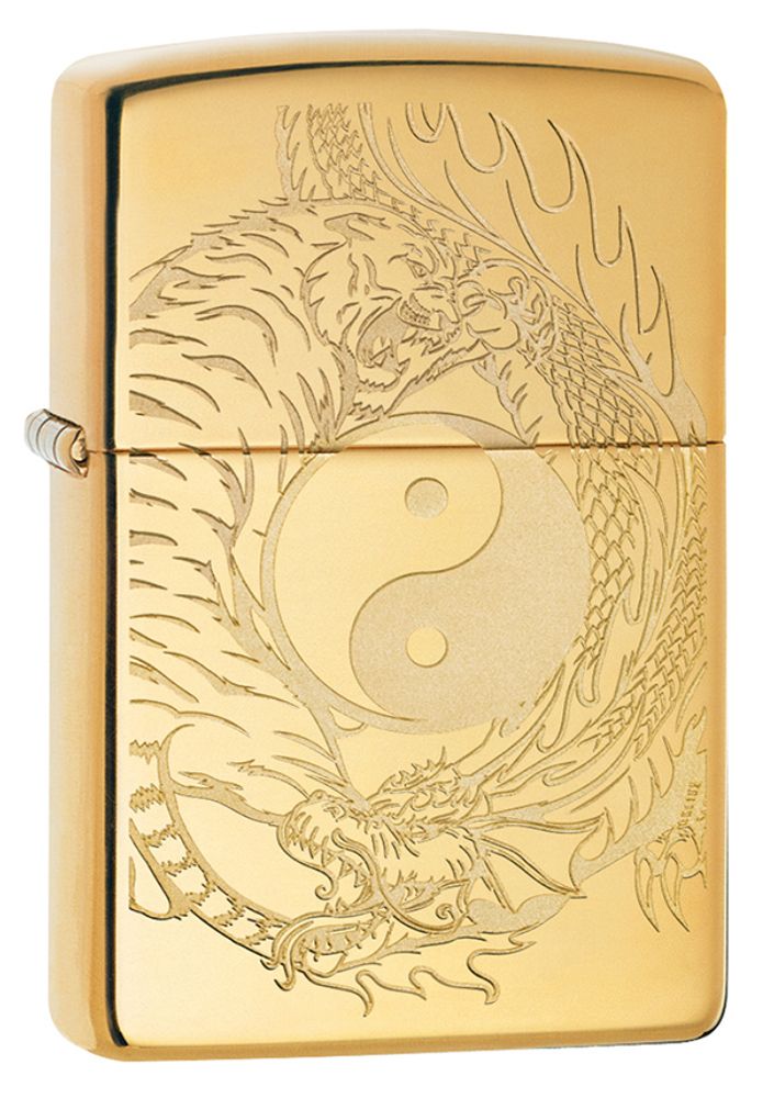 Зажигалка ZIPPO High Polish Brass Tiger and Dragon Design Зажигалка ZIPPO High Polish Brass Tiger and Dragon Design