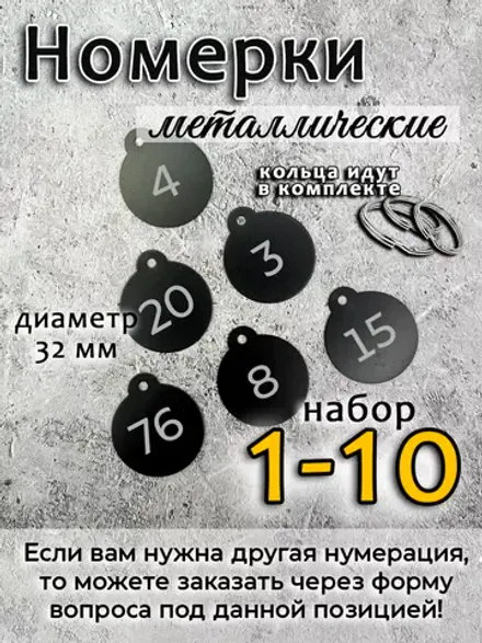 Номерки на ключи, металл