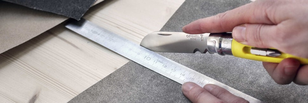 Нож Opinel №09 DIY, нержавеющая сталь, сменные биты, желтый, блистер (2138), 002138