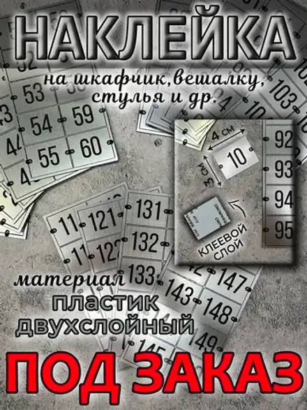 Нумерация на шкафчики, набор