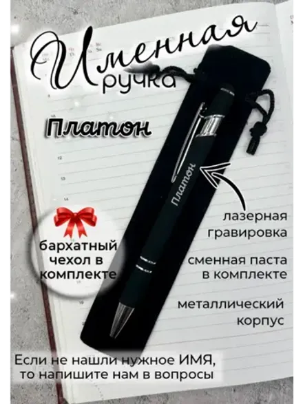 Ручка именная Платон в чехле