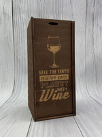 Деревянная коробка "... with Wine"