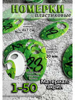 Номерки для гардероба акрил 4х7 см