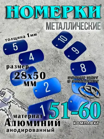 Номерки на ключи металлические