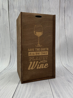 Деревянная коробка "... with Wine"