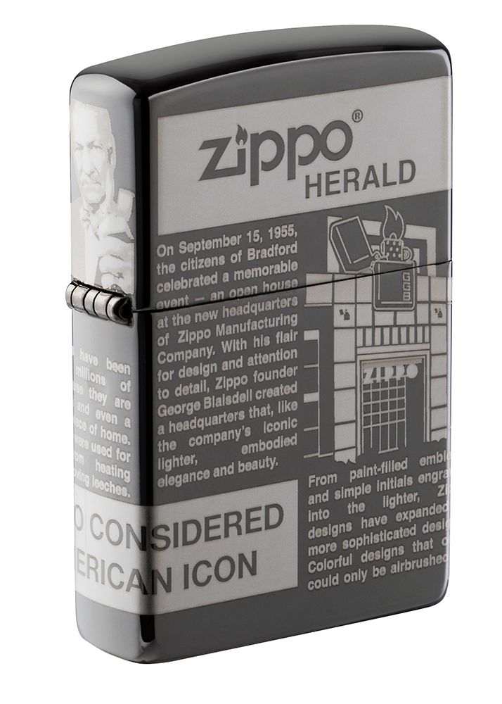Зажигалка ZIPPO  Black Ice® Newsprint Design