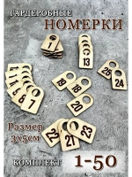 Номерки гардеробные набор 50 штук