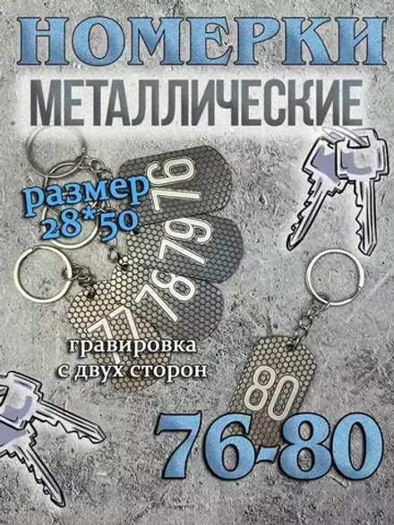 Номерки на ключи металлические 76-80