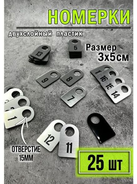 Номерки для гардероба 25шт