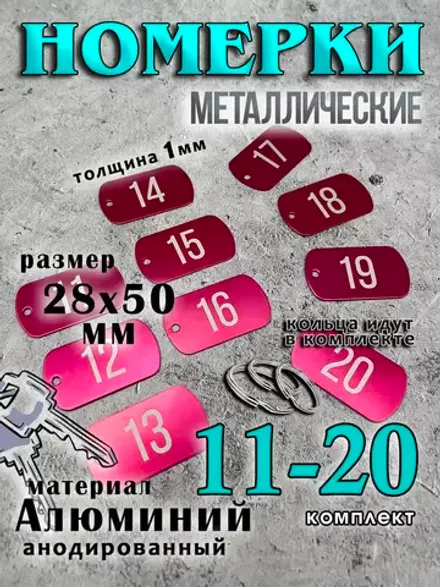 Номерки на ключи металлические