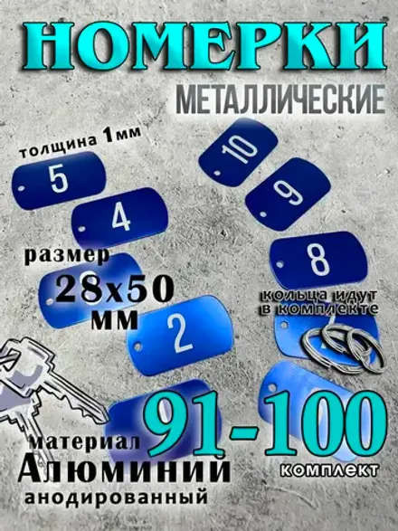 Номерки на ключи металлические