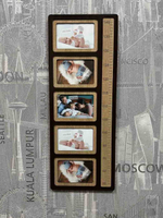 Фоторамка-ростомер на 5 фото