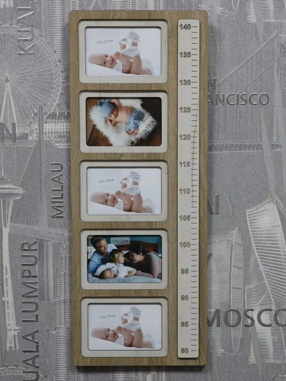 Фоторамка-ростомер на 5 фото