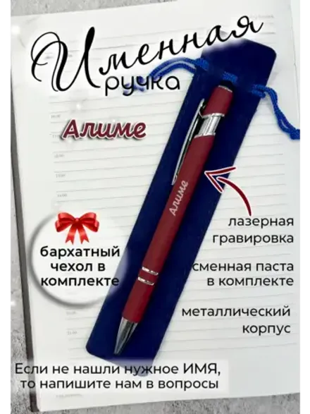 Ручка именная Алиме в чехле