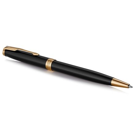 Подарочный набор: шариковая ручка Parker Sonnet Laque Black GT и кожаный чехол для ручки