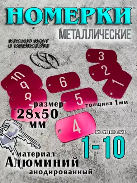 Номерки на ключи металлические