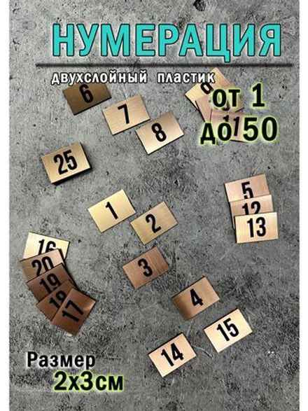 Нумерация гардеробная