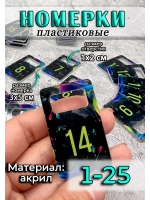 Номерки для ключей акрил 3х5 см