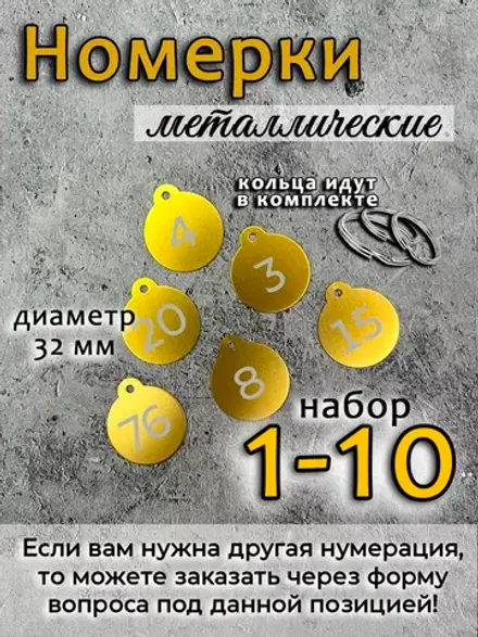 Номерки на ключи, металл