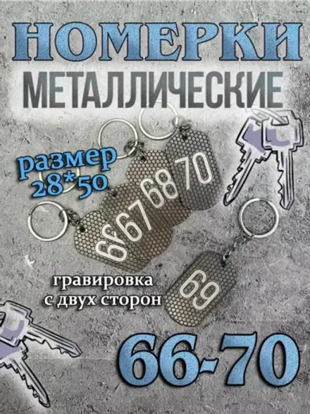 Номерки на ключи металлические 66-70