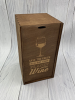 Деревянная коробка "... with Wine"