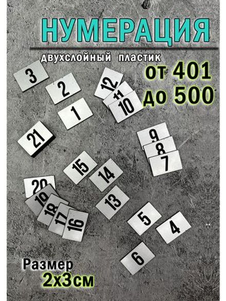 Нумерация гардеробная 401-500