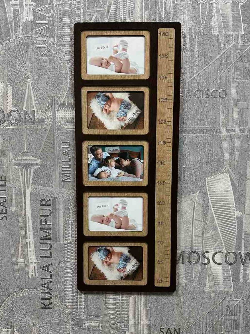 Фоторамка-ростомер на 5 фото
