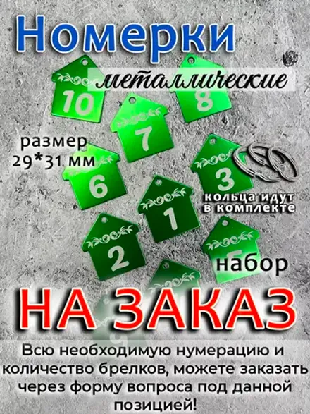 Номерки на ключи, металл