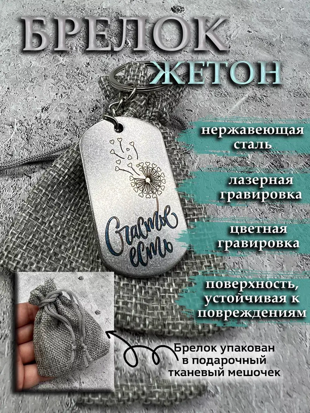 Брелок для ключей жетон