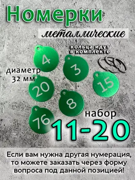 Номерки на ключи, металл